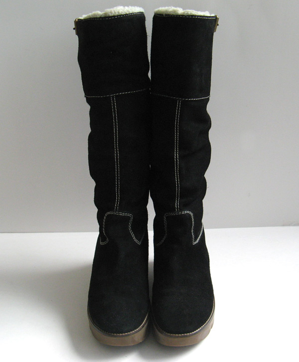 MICHAEL KORS BLACK LEATHER SUEDE BOOTS WOMENS SIZE 6