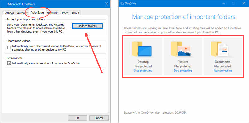 Here's how to enable the folder protection feature in OneDrive by automatic taking backup of user data folders like Desktop, Documents and Pictures Here's how to enable the folder protection feature in OneDrive by automatic taking backup of user data folders like Desktop, Documents and Pictures