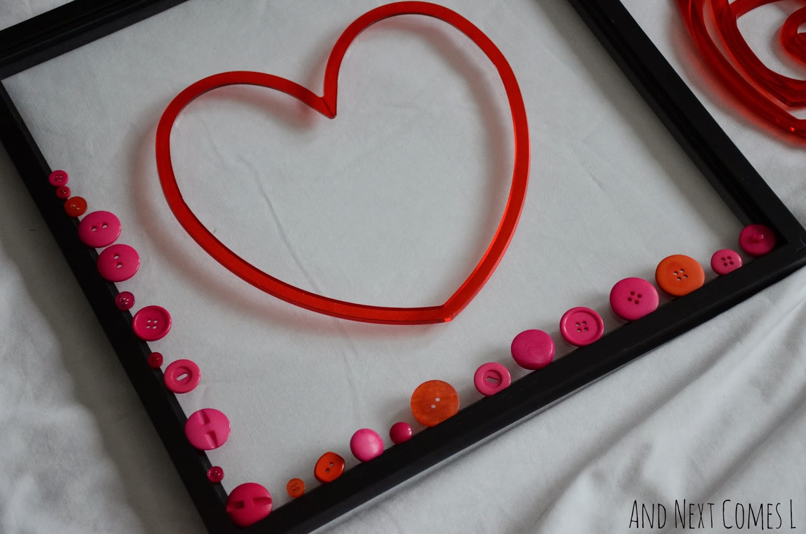 Loose parts play idea for Valentine's Day