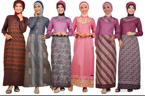 Foto Baju Muslim Batik Gambar Tren Busana Muslim Lebaran Terbaru 