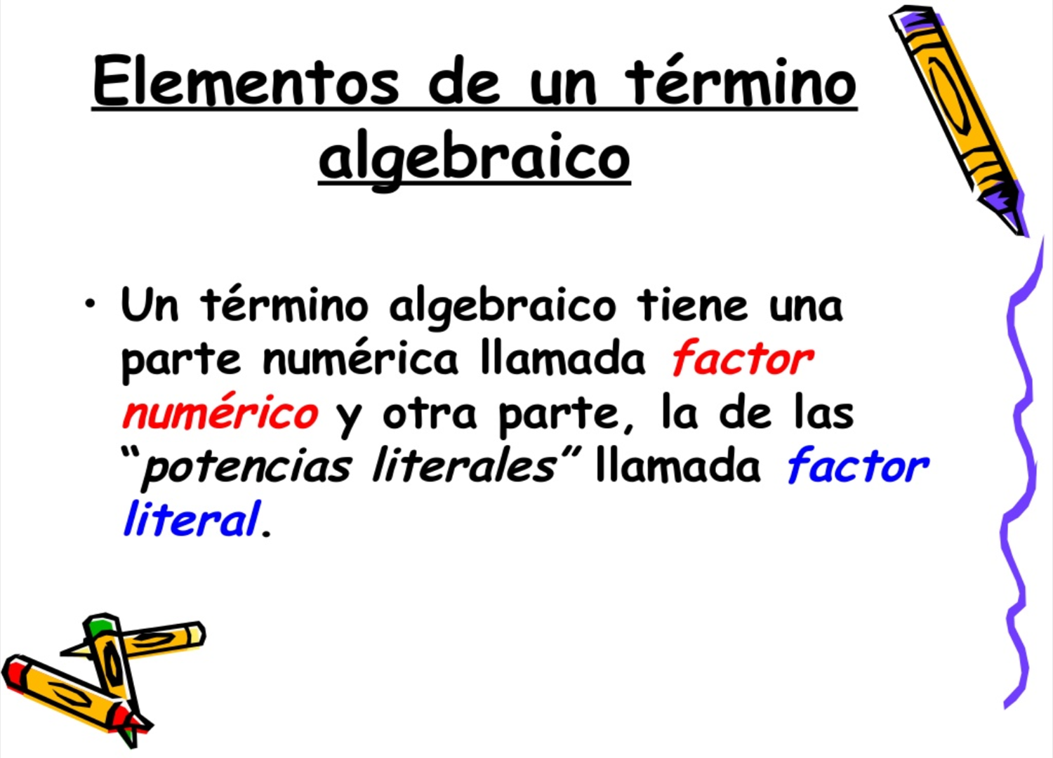 Matemática 7mo básico TÉRMINOS ALGEBRAICOS