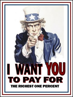 Uncle Sam poster - 'I want you to pay for the richest one percent'