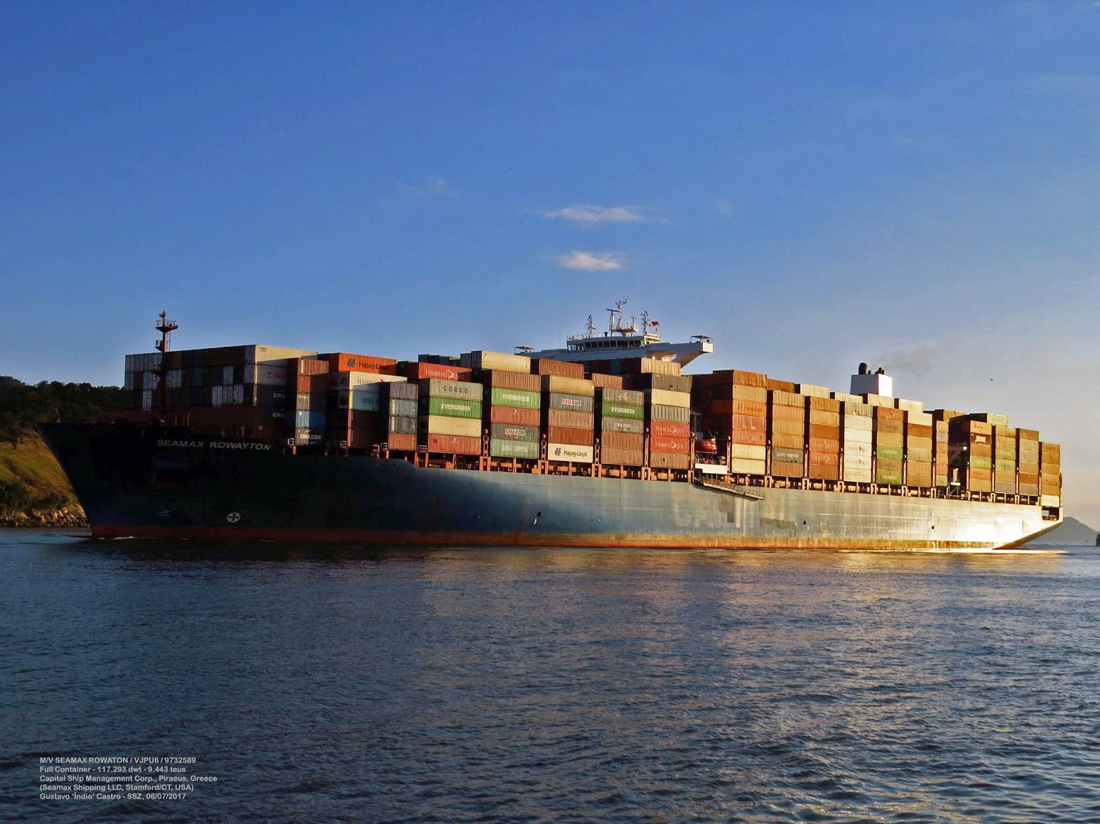 Santos Shiplovers M/V Seamax Rowayton / V7PU6, Inbound Santos Shed 35.