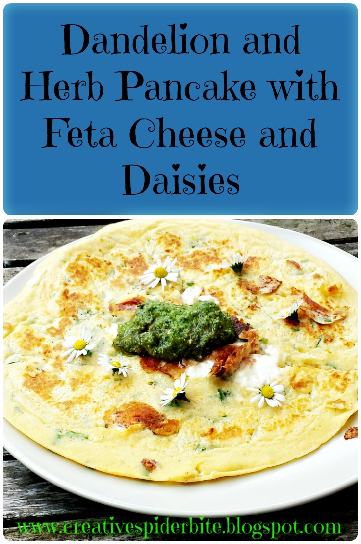 Bitten by that creative Spider Dandelion and Herb Pancake with Feta