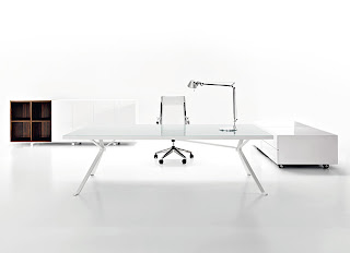 white office furniture setup