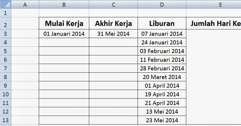 Cara Menghitung Jumlah Hari Kerja dengan Microsoft Excel 