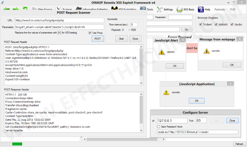 Xenotix POST Request Scanner Screenshot 2