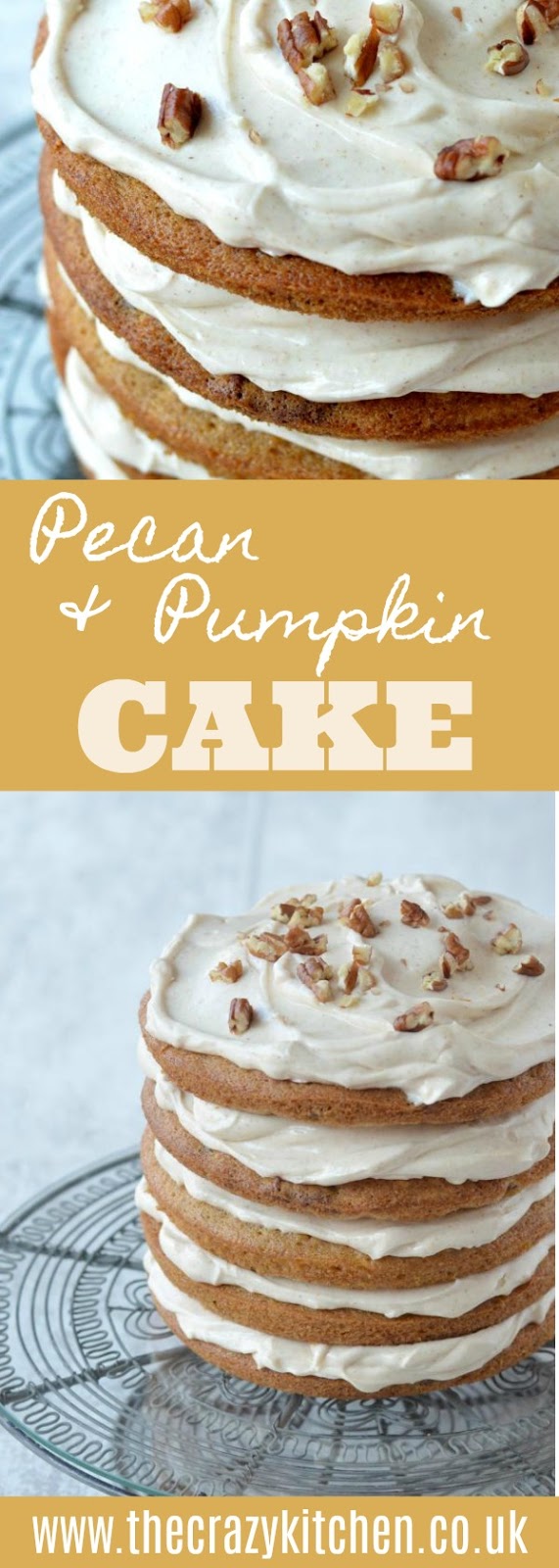 The Crazy Kitchen: Pumpkin & Pecan Cake with Cream Cheese Frosting