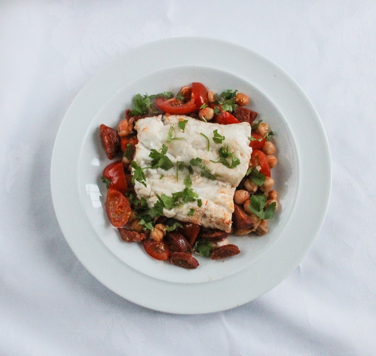 eat like you love yourself Hake with Chorizo