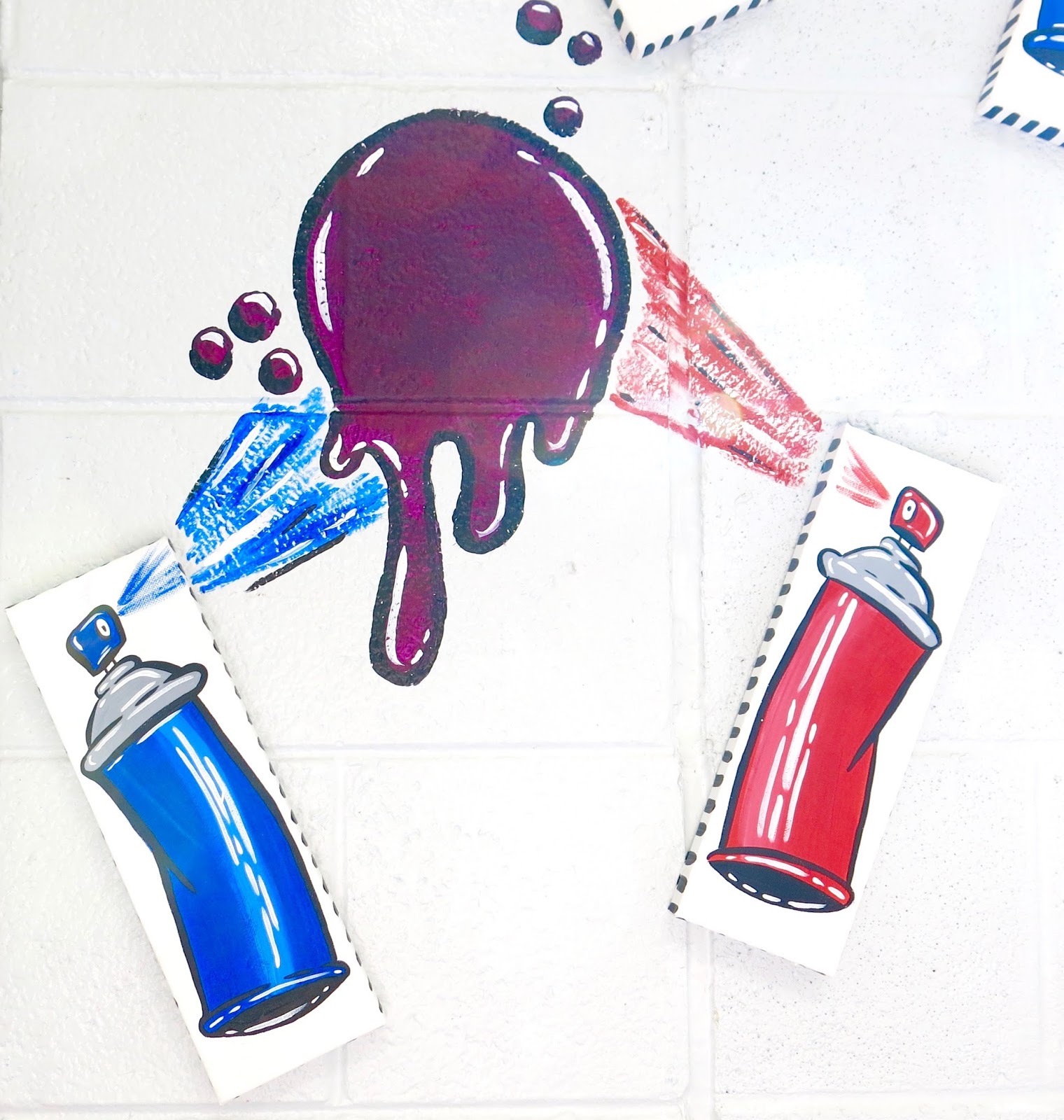 Cassie Stephens In the Art Room Spray Paint Wall Display!