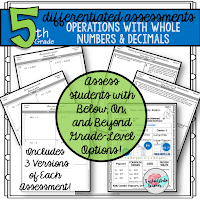 Number and Operations in Base 10 5th Grade Common Core Standards Based Math Assessments for Number and Operations in Base 10 5th Grade Common Core all operations