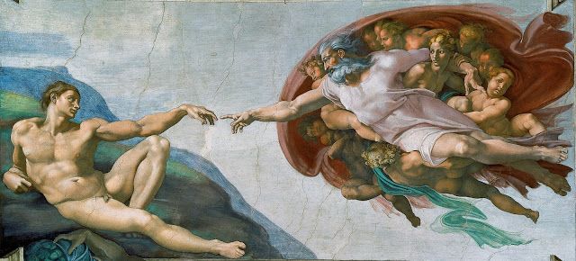 The 'Creation of Adam' from the central panel of Michelangelo's Sistine Ceiling. Photo: WikiMedia.org.