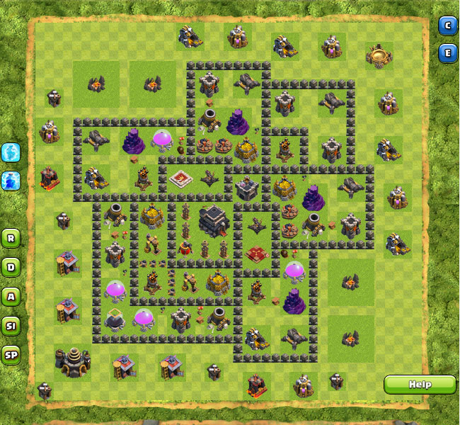 TH 9 CLAN WAR BASE CLASH OF CLANS Map for Clash of Clan...