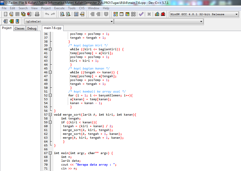 Сортировка слиянием python. Сортировка слияния delphi.