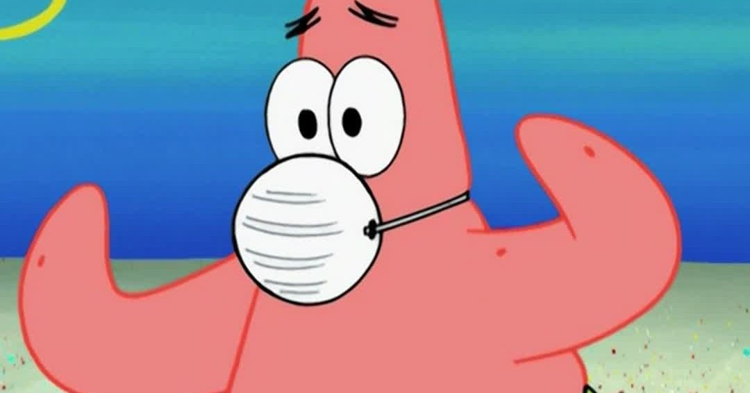 NickALive! How to Wear a Face Mask with Patrick Star SpongeBob