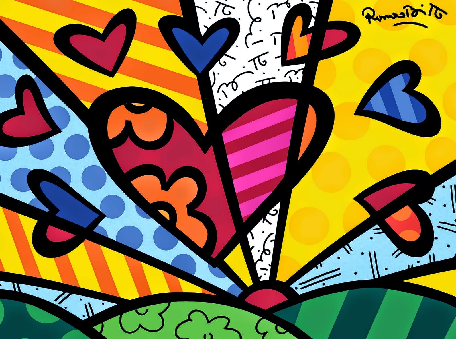 "Bom Dia" - Romero Britto Pinturas de Romero Britto