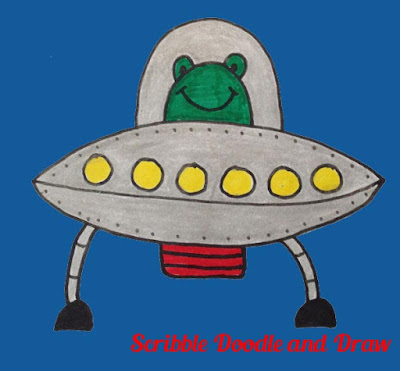 how to draw a spaceship drawing lesson
