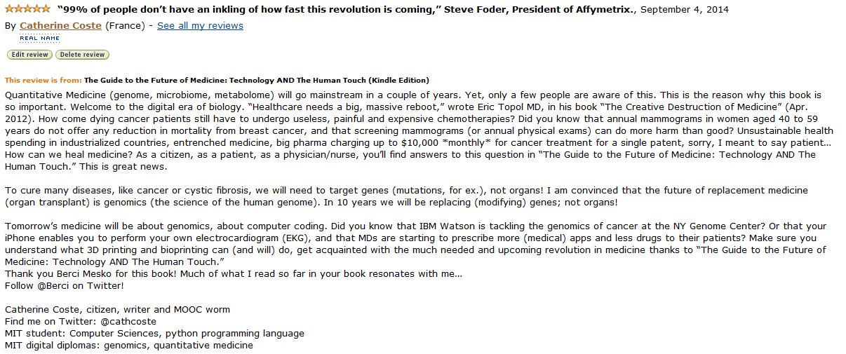 Genomic Entertainment Top 100 Kindles including "The Guide to the