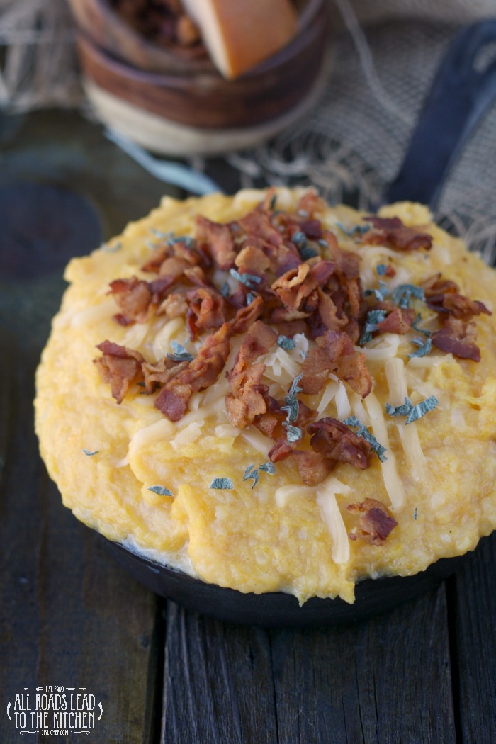 Mashed Butternut Squash and Potatoes w/ Roasted Garlic, Smoked Gouda