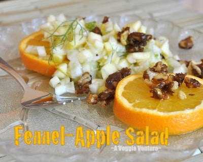 Fennel-Apple Salad with Orange-Zest Candied Black Walnuts