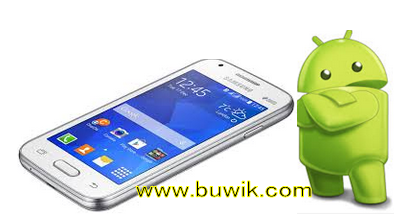 Smartphone Android Samsung Galaxy dengan Logo lucu android