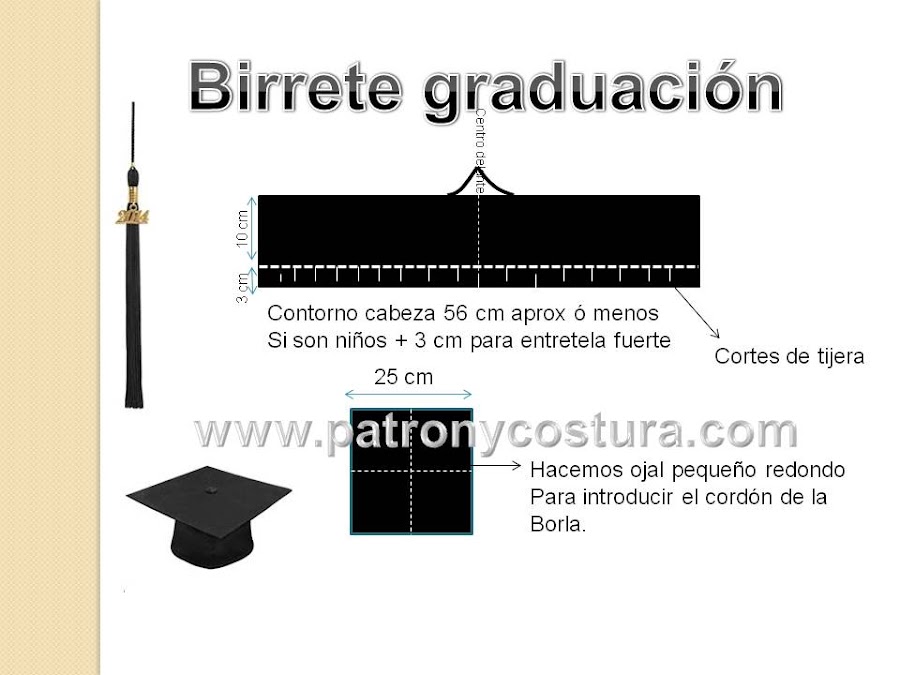 www.patronycostura.com/toga graducación y birrete