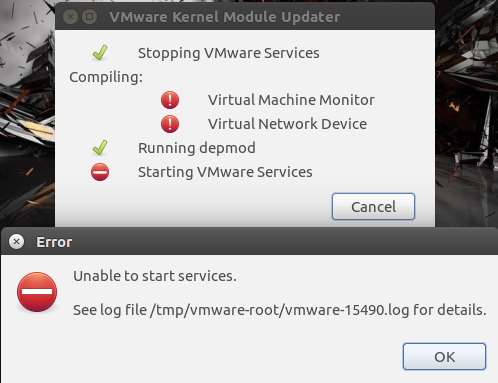 Khắc phục lỗi VMware failed to build vmmon, vmnet trên Kernel 4.9