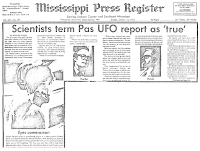 Pascagoula UFO Incident: Scientist Term Pas UFO Report As 'True'