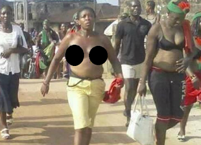 Biafra women remove clothes to protest, as soldiers disrupt their meeting in Abia State