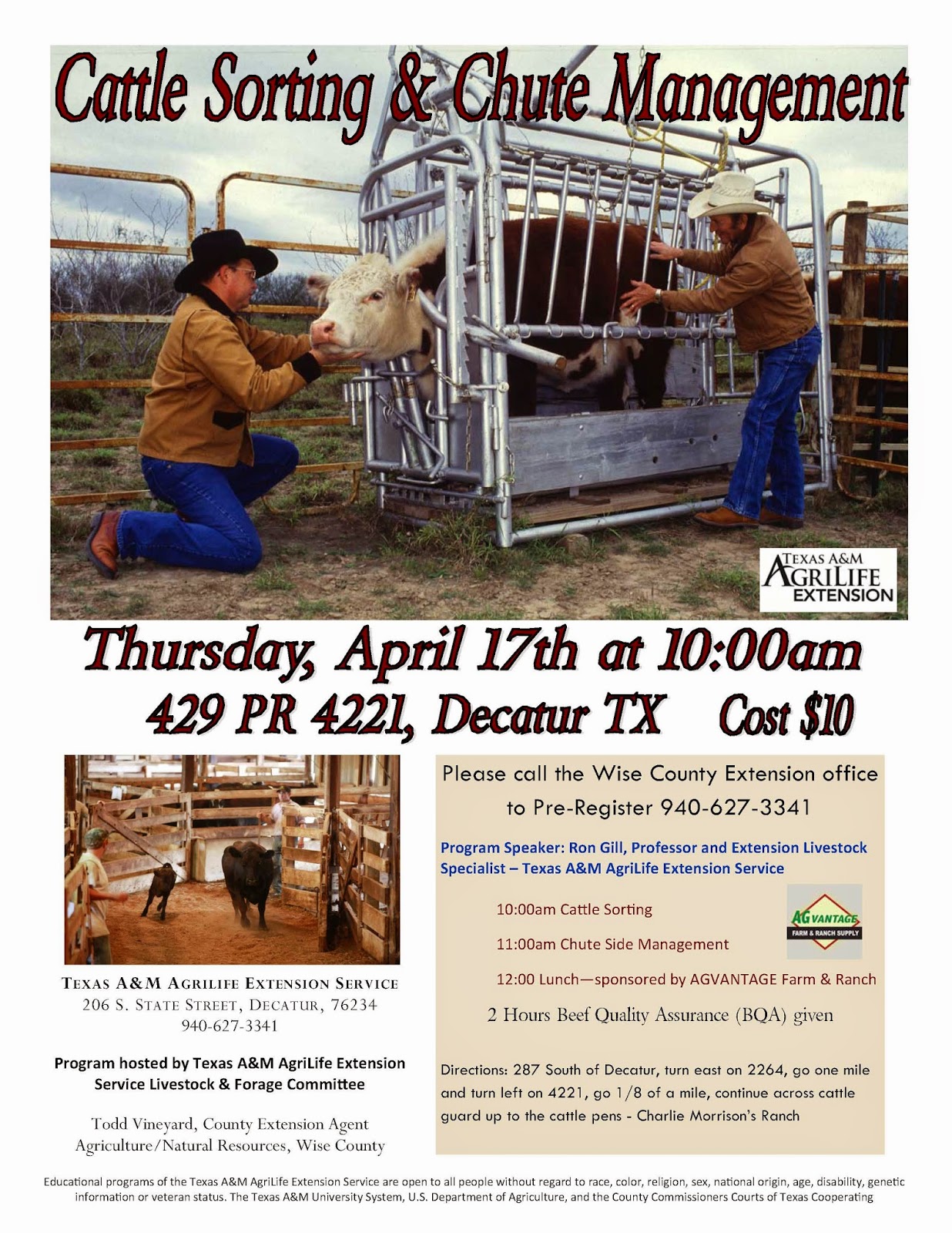 Texas A&M Agrilife Extension Wise County Cattle Sorting and Chute
