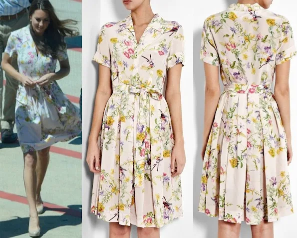 The Duchess of Cambridge teamed the pretty floral Project D London Penelope dress with her trusty nude LK Bennett heels