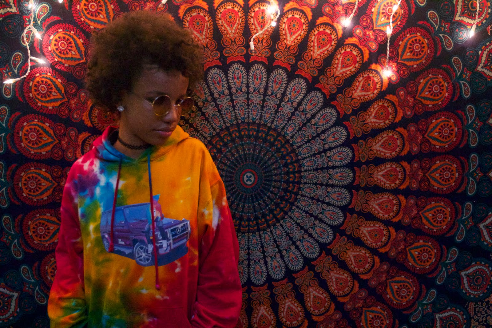 ghost tie dye hoodie