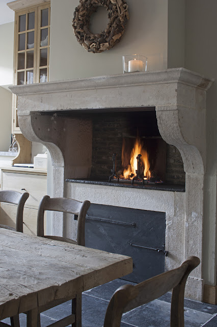 Kitchen stone fireplace, Project 8,  image via 't Achterhuis Historic Building Materials, The Netherlands, as seen on Source Sharing, linenandlavender.net, http://www.linenandlavender.net/2013/02/source-sharing-t-achterhuis-nl.html
