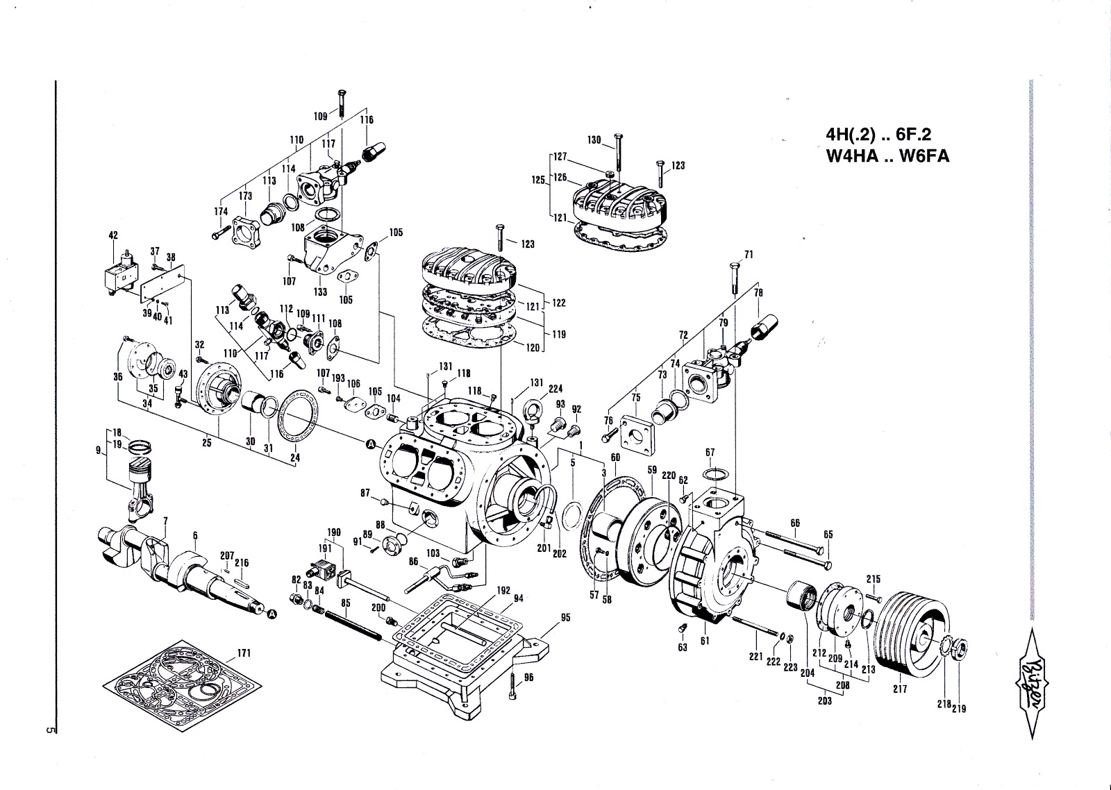 Схема сборки компрессора. Битцер схема компрессора 6f40. Схема компрессора Bitzer. Bitzer компрессор схема сборки. Схема винтового компрессора Битцер.