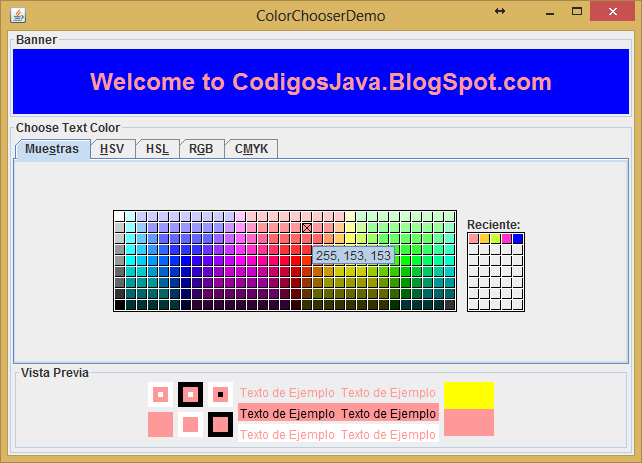 CodigosJava.BlogSpot.com: Selector de Color en Java