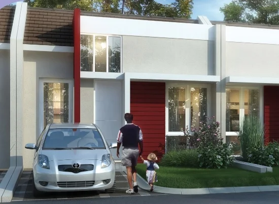 tampak depan Rumah minimalis Ukuran 6x12 meter 2 kamar tidur 1 lantai