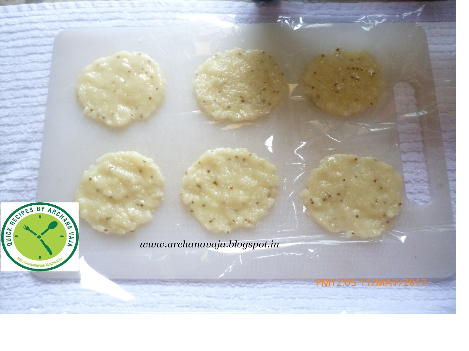 Quick Recipes By Archana RICE(FLOUR) PAPAD