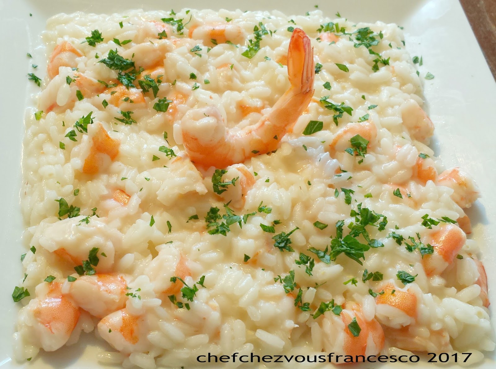 Chefchezvous Risotto al fumetto di gamberi aromatizzato al Traminer Venica