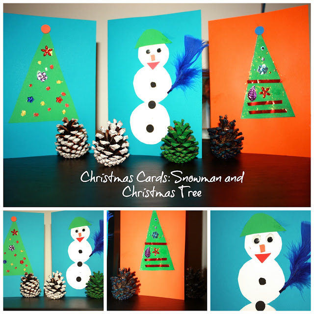 Christmas Cards craft: Snowman and Christmas Tree Christmas Cards Craft: Snowman and Christmas Tree