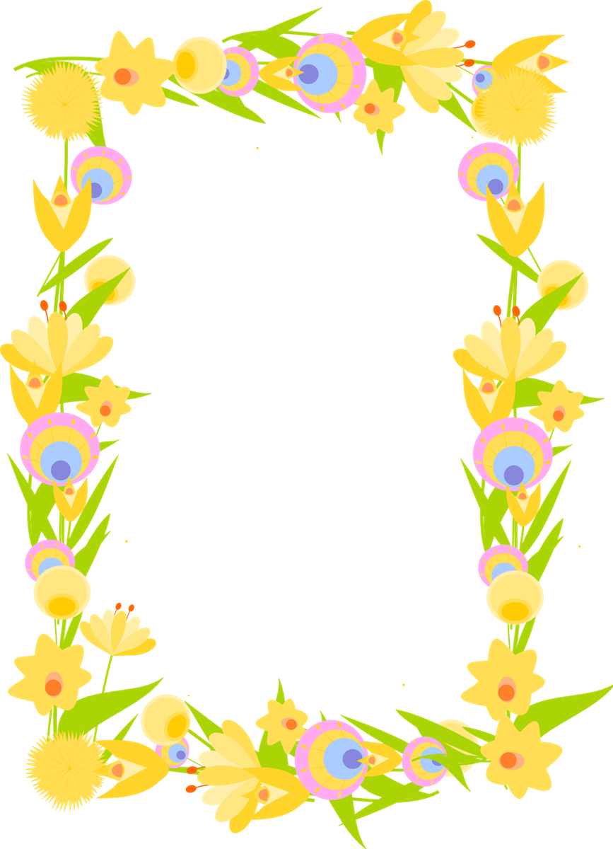 free digital floral frame png and diy stationery