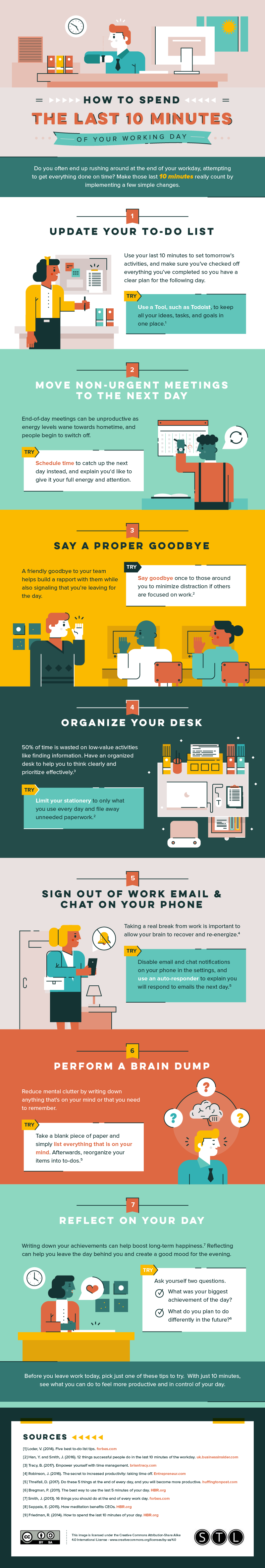 How to Spend The Last 10 Minutes of Your Working Day - #infographic