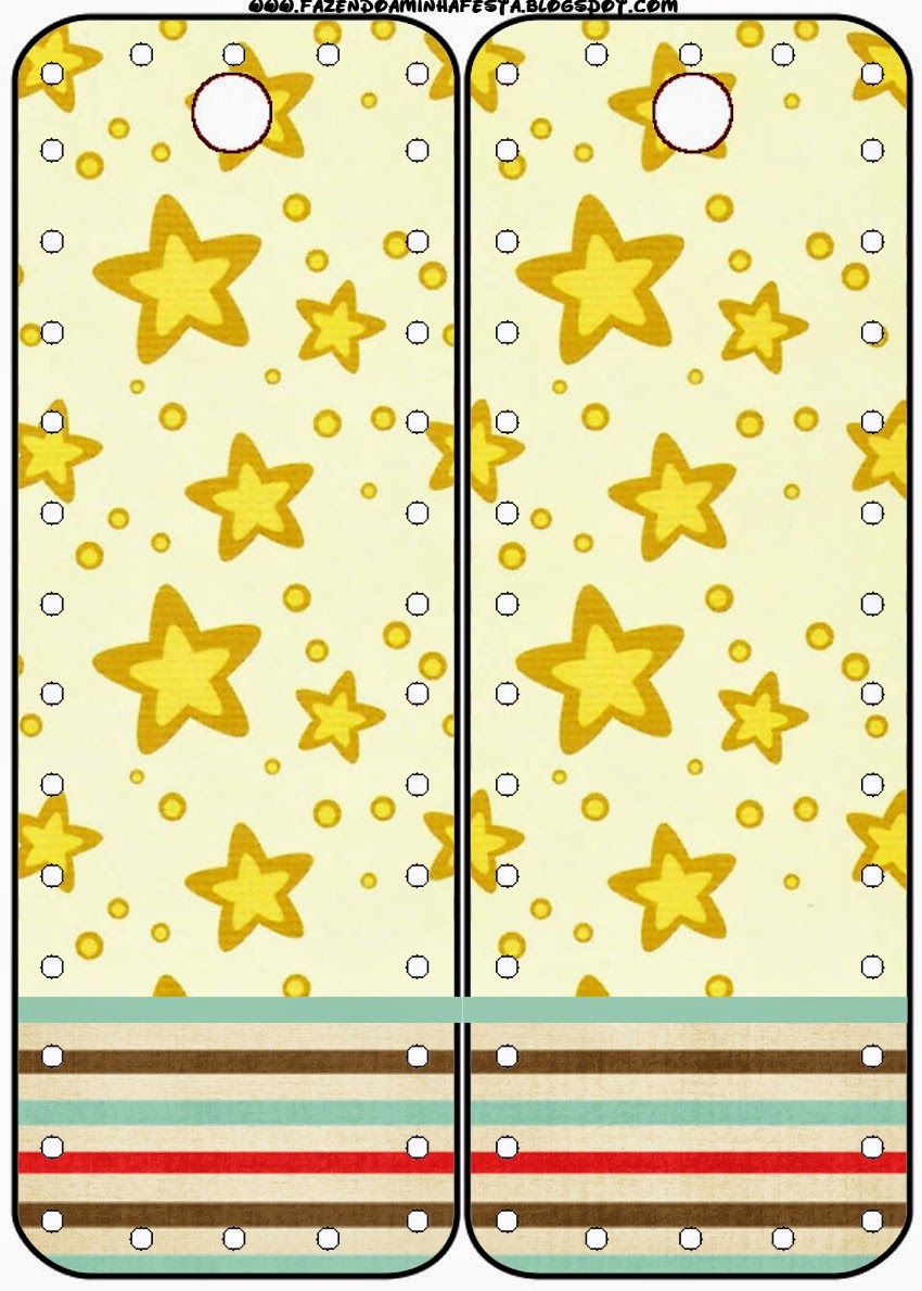 Estrellas Doradas y Rayas de Colores: Imprimibles Gratis para Fiestas. Marcapaginas para Imprimir Gratis Estrellas Doradas y Rayas de Colores.