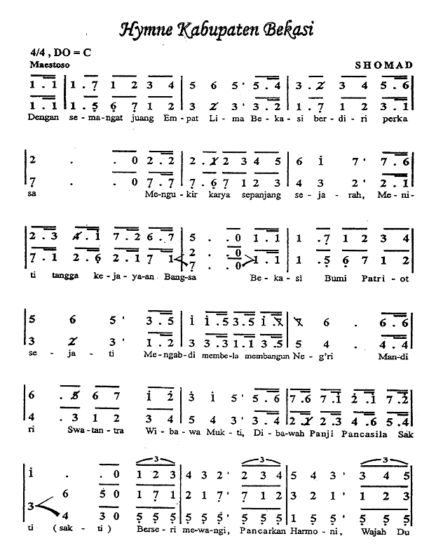 LIRIK LAGU HYMNE KAB.BEKASI - Rizwan Wahyudi