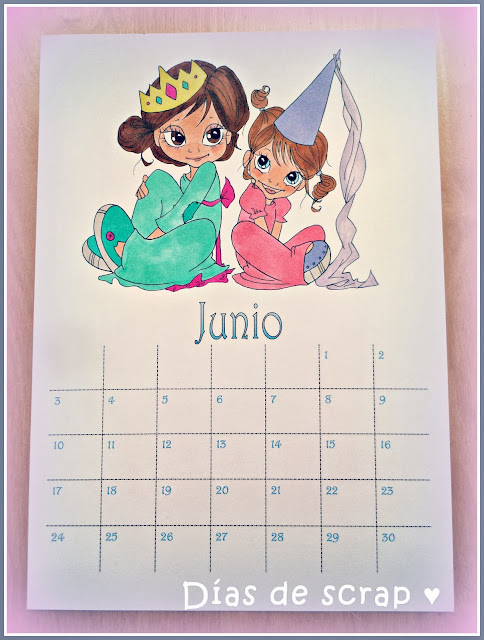 scrap calendario handmade junio