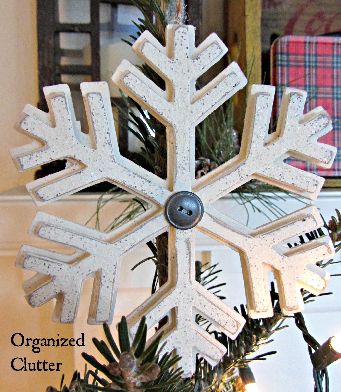 Simple Rustic Snowflake Themed Christmas Tree - Organized Clutter