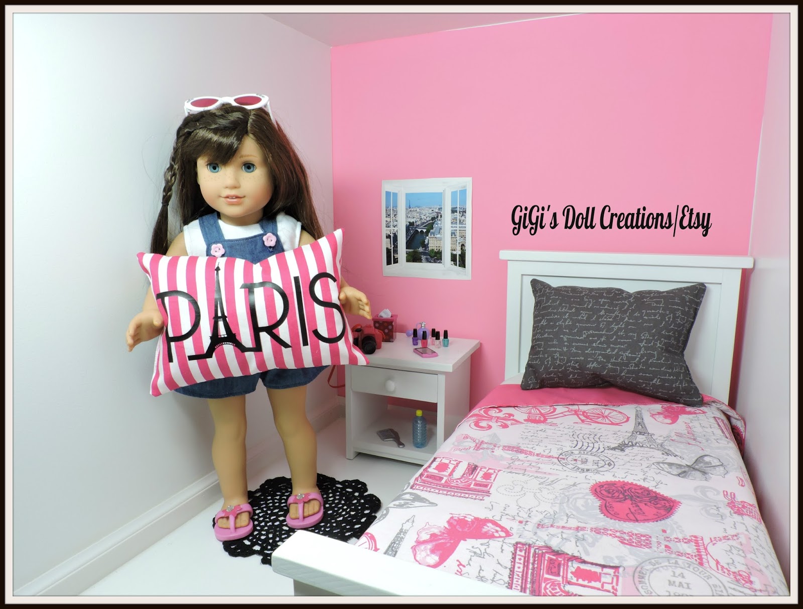 GiGi's Doll and Craft Creations New Paris Theme Doll Bedding for