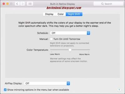 Cara Mengaktifkan Blue Light di MacOS