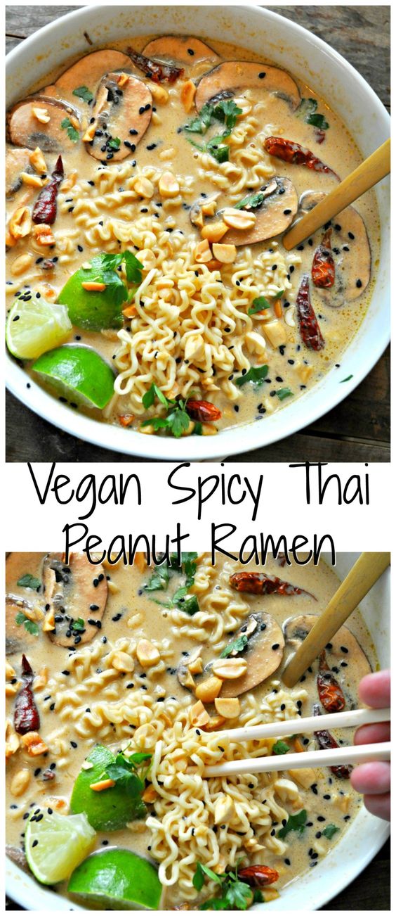 Vegan Spicy Thai Peanut Ramen freerecipefoods