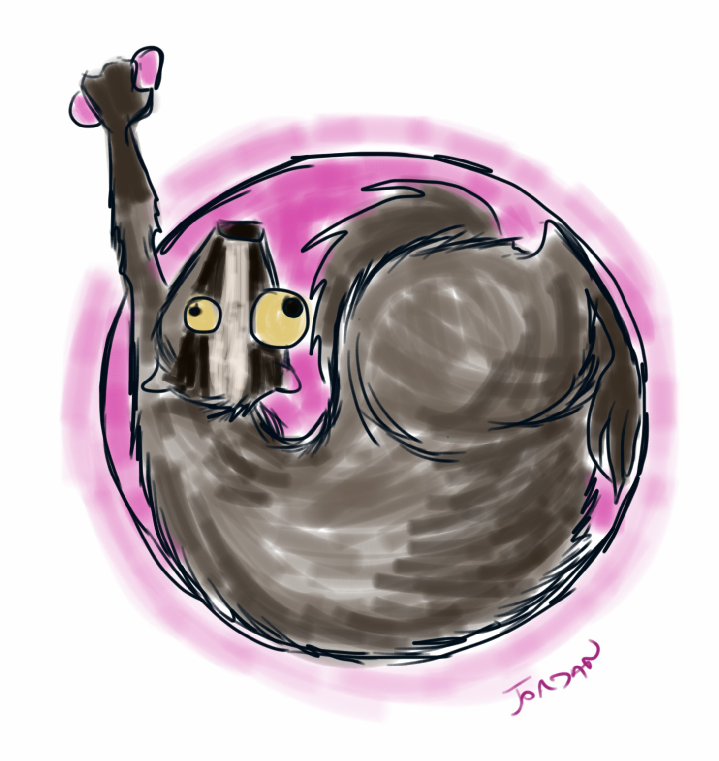 Drawing of a badger grabbing an ovary. GIRL, CRAFTED blog.