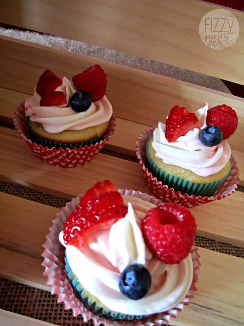 Father's Day Triple Berry Cupcakes 